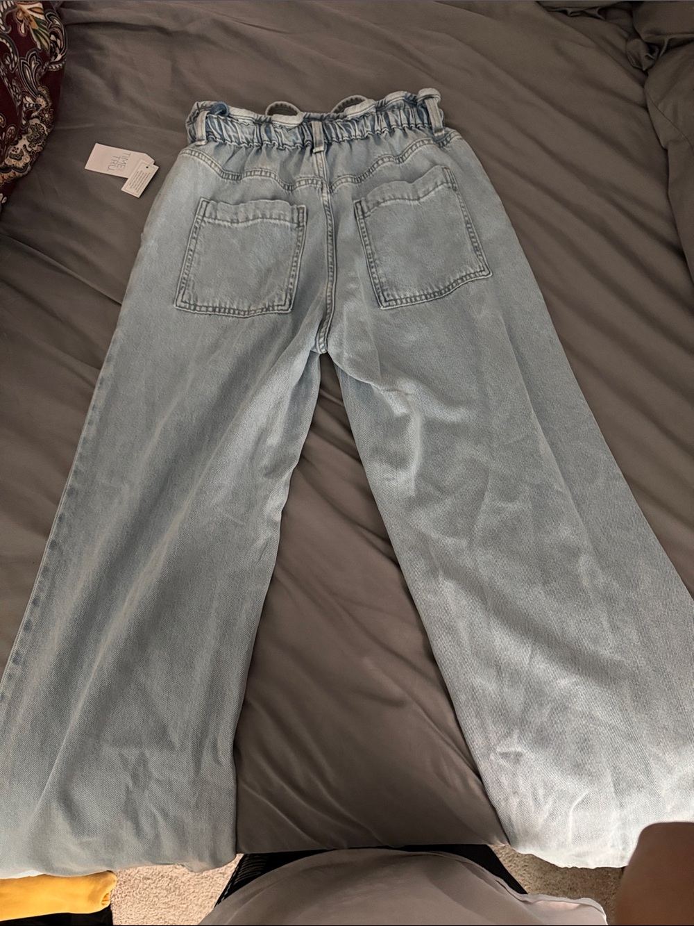 Time and Tru Light Blue Wide-Leg Paperbag Jeans - Picture 3 of 4